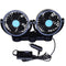 ZONETECH CAR COOLING AIR FAN 12V- DUAL HEAD - BLACK 1 PACK - Like New