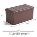 Edenbrook 30" Rectangle Storage Ottoman - Buttonless Tufted Ottoman - Brown Faux - Like New