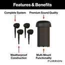FURRION AURORA VERANDA SERIES OUTDOOR LANDSCAPE SPEAKER SYSTEM - BROWN - Like New