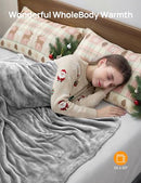 ANDOLA ELECTRIC HEATED BLANKET HEATED THROW BLANKET SOFT FLANNEL EJ-BD004 - GRAY - Like New