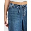 NO BOUNDARIES MINI WAISTBAND WIDE LEG PANTS - SIZE: WOMEN M - DARK WASH - Brand New