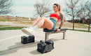 POWERBLOCK Travel Bench Workout Bench Folds Up for Easy Storage PBTB - Silver - Like New
