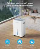 DRAVONIC 1500 SQ.FT DEHUMIDIFIER FOR BASEMENT 21 PINTS COMPRESSOR QUIET WHITE - Like New