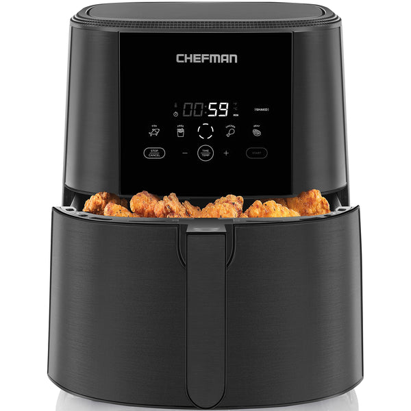 CHEFMAN TURBOFRY TOUCH AIR FRYER OIL-FREE DIGITAL CONTROLS 5 QUART - BLACK - Like New