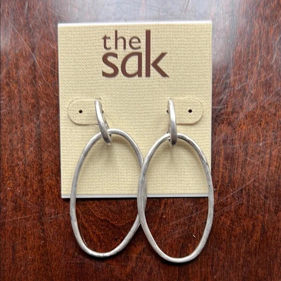 THE SAK DANGLE HOOP EARRINGS - SILVER - Like New