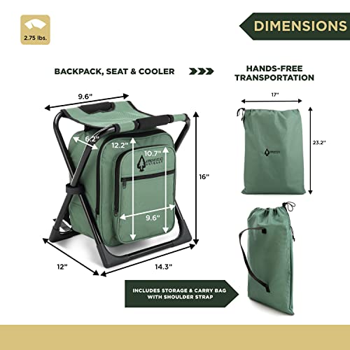 ARROWHEAD OUTDOOR MULTI-FUNCTION 3-IN-1 COMPACT CAMP CHAIR - GREEN - Like New