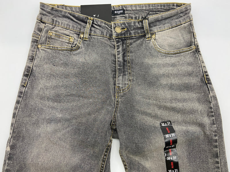 BLU ROCK MEN'S FLEX STRETCH SLIM FIT STRAIGHT JEANS - SIZE: MEN 30X31 - GRAY - Brand New
