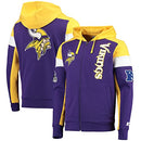 Starter Men's Purple/Gold Minnesota Vikings Logo Extreme Full-Zip Hoodie - Brand New