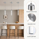 ESFOS PENDANT LIGHT KITCHEN ISLAND 6500K MODERN BRUSHED NICKEL 3 PACK - NICKEL - Like New