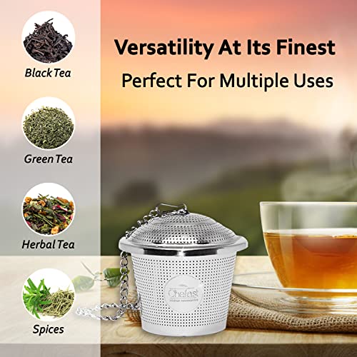 CHEFAST TEA INFUSER FOR LOOSE TEA, SET OF 2 LARGE CUP & SCOOP, REUSABLE. - Like New