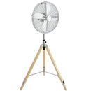 Simple Deluxe Retro Tripod Fan, Home Air Circulation Nostalgic Vertical - Silver - Like New