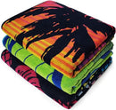 Kaufman - Soft Oversized Beach Towels 40" x 70" Velour Jacquard (3 Pack) - Brand New