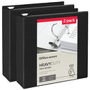OFFICE DEPOT HEAVY-DUTY 3" D-RINGS NON-STICKED 2 PK - OD03146 - BLACK - Like New