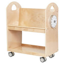 ECR4KIDS Mobile Book Cart with Countdown Timer and Storage, Natural - Like New