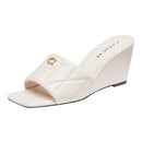 Coach Women's Emma Wedge Sandals CP910 Chalk Size 8 - Like New