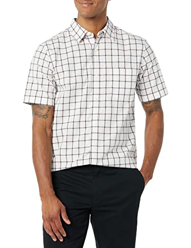 AMAZON ESSENTIALS MEN'S SLIM-FIT POPLIN SHIRT SIZE: MEN M - PINK BUFFALO PLAID - Brand New