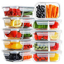 Bayco 10 Pack Glass Meal Prep Containers 2 Compartment, B09S9X3H84 - Grey - Brand New