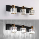 AIPSUN CRYSTAL VANITY LIGHT BLACK BATHROOM FIXTURES 23" - BLACK/GOLD - Like New