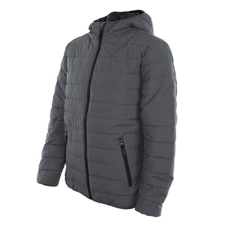 IZOD MEN'S PACKABLE PUFFER JACKET IZ293X - SIZE: MEN L - IRON GATE - Brand New