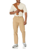 AMAZON ESSENTIALS MEN'S CASUAL STRETCH CHINO PANT SIZE MEN 31WX32L-DARK KHAKI - Brand New