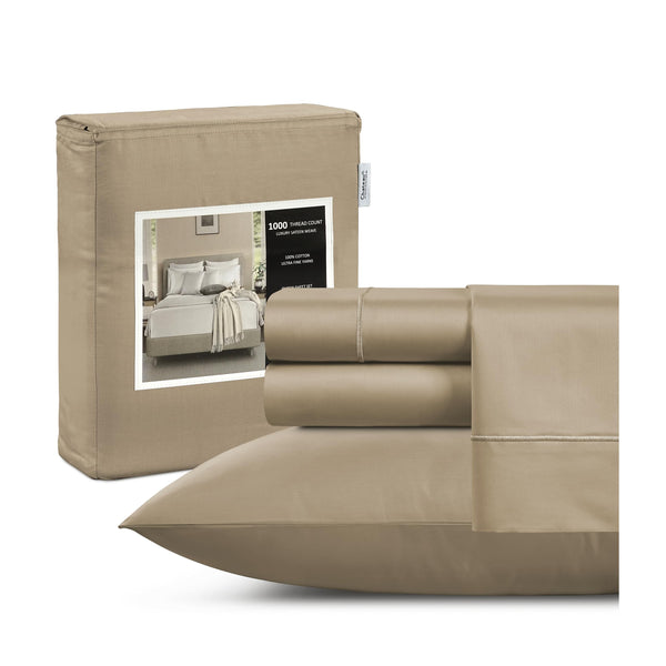 CHATEAU HOME COLLECTION BREATHABLE CALKING SHEET SET CALIFORNIA KING SIZE TAUPE - Brand New