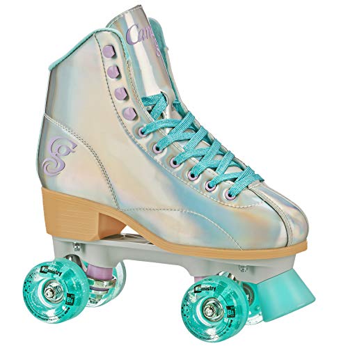 Candi GRL Sabina - Colorful Freestyle Roller Skates 5 HOLOGRAM BLUE - Like New