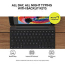 LOGITECH SLIM COMBO CASE DETACHABLE BACKLIT BLUETOOTH IPAD 5TH 6TH GEN BLACK - Like New