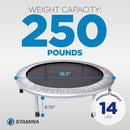STAMINA FOLDING TRAMPOLINE WITH SMART WORKOUT APP 36 SILVER - SILVER - Brand New
