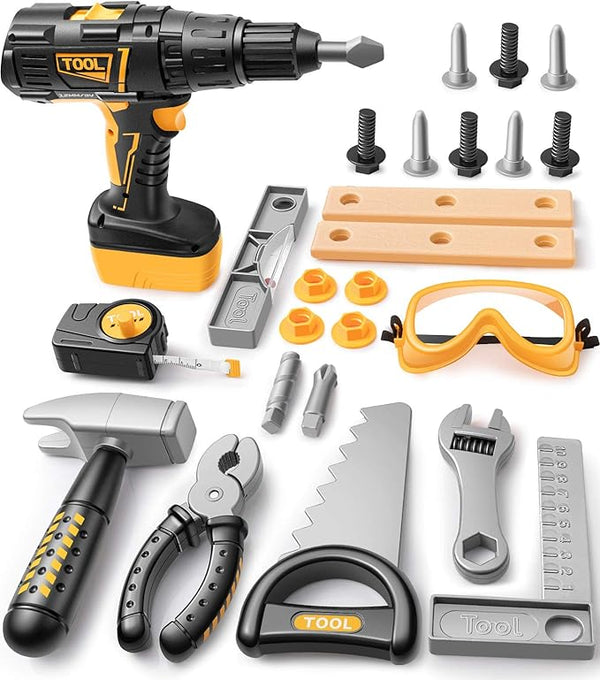 Geyiie Toy Tool Set Power Drill Pretend Play Kids Tool Set - Scratch & Dent