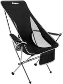 KINGCAMP COMPACT CAMPING CHAIR ULTRALIGHT HIGH FOLDING 265LBS KC2015 - BLACK - Like New
