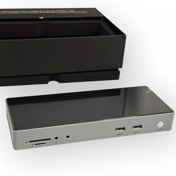 IVIIN THUNDERBOLT 4 DOCKING STATION DUAL MONITOR 4K OR SINGLE 8K@60HZ - SILVER - Like New