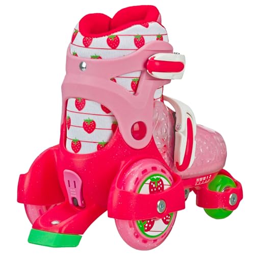 ROLLER DERBY FUN ROLL BEGINNER ROLLER SKATES - SIZE WOMEN SMALL 7-11 STRAWBERRY - Like New