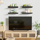 Love-KANKEI Floating Shelves for Wall Set of 4 Wood Wall Shelves - BLACK Like New