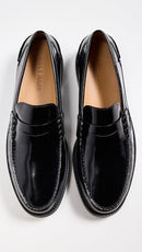 C38552 COLE HAAN MENS PINCH PREP PENNY LFR BLACK BRUSHOFF SIZE 10 - Like New