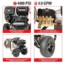 SIMPSON 4400 PSI Gas Pressure Washer, 4.0 GPM Commercial Power Washer - Black - Like New