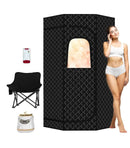 ESSEN BLISSED PORTABLE STEAM SAUNA,HOME SAUNA TENT 3L 1500W STEAMER - BLACK - Like New