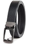 CARLO FELLINI GENUINE LEATHER RATCHET BELT ADJUSTABLE TRACK BELT - CARBON - Like New