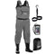 FOXELLI CHEST WADERS, 4MM NEOPRENE HUNTING & FISHING WADERS MEN 7 - GRAY - Like New