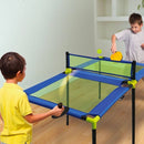 ANYWHERE SPORTS THIN AIR TRAMPOLINE PONG & TABLE TENNIS - 29PC - YELLOW/BLUE - Like New