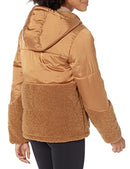 AMAZON ESSENTIALS WOMENS FULL-ZIP SHERPA FLEECE HOODED PUFFER JACKET - SIZE: S - Like New