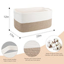 MEGASKET Extra Large Blanket Basket, 22" x 17" x 12" - White Brown - Brand New