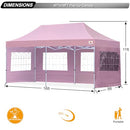 ABCCANOPY POP UP CANOPY TENT ELEGANT CHURCH WINDOW 8X16,PINK - Scratch & Dent