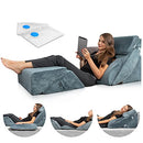 Lunix 6pcs Orthopedic Bed Wedge Pillow Set Memory Foam Back Pain Relief - Navy - Brand New