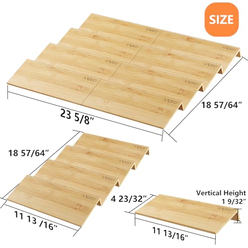 AMBIRD BAMBOO SPICE DRAWER ORGANIZER WITH NON-SLIP MAT,4 TIER, 2 SET JAR, BROWN - Brand New