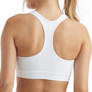 HANES SPORT WOMEN'S RACERBACK SPORTS BRA WITH COMPRESSION WHITE SIZE: L - Brand New