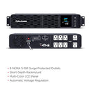 CYBERPOWER CP1500PFCRM2U PFC SINEWAVE UPS BATTERY BACKUP 1500VA/1000W - BLACK - Like New