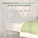 NOVILLA QUEEN BED FRAME WITH HEADBOARD METAL PLATFORM NO BOX SPRING WHITE - Brand New