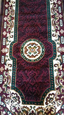Kingdom Traditional Long Runner Rug Burgundy w/ Green & Tan D123 - Brand New