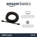 AMAZON BASICS HDMI CABLE 4K@60HZ HIGH-SPEED 4K HDMI 2.0 CORD 25FT - BLACK - Like New