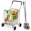 IRONMAX Grocery Shopping Cart, Foldable Heavy Duty Utility Cart w/Large Wheels - Brand New